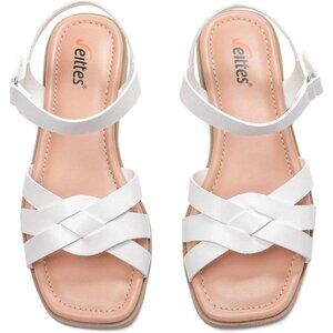 Women's White Flat Slide Sandals Casual Simple Strappy Slip On Shoes